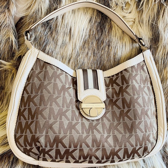 Michael Kors Signature Canvas & Leather Shoulder Bag - Picture 1 of 6